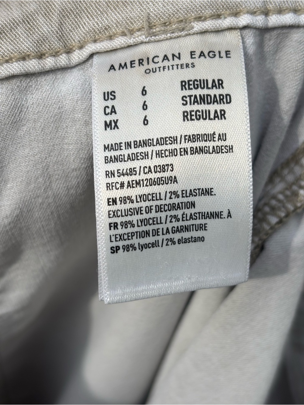 American Eagle Beige Wide-Leg Cargo Pants Ladies sz 6 Y2K Lyocell streetwear 90s - Picture 15 of 15